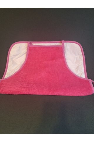 Peluş Mutfak Önlüğü / Su Geçirmez Pembe Ve Sarı Başak Ev Tekstili