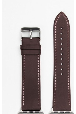 Apple Uyumlu Watch Kordon Deri Crazy Koyu Mürdüm 42-44-45 Mm