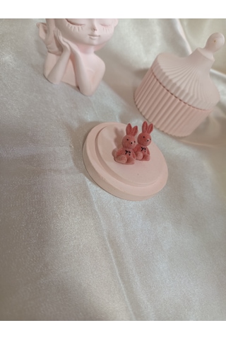 Pembe Peluş Tavşanlı Küpe