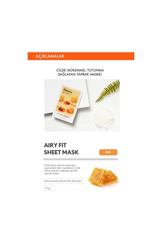 Missha Bal İçerikli Yoğun Nemlendirici Yaprak Maske 1 Adet Airy Fit Sheet Mask Honey