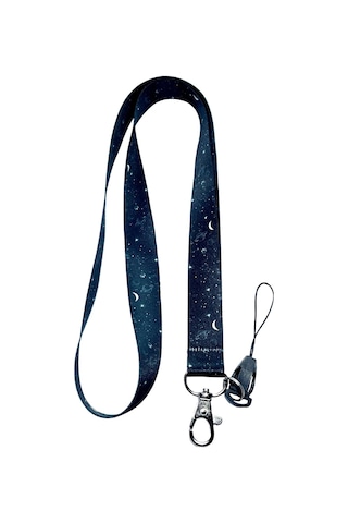Galaksi Takım Yıldızı Boyun İpi Telefon Askısı Lanyard Acik Yeşil
