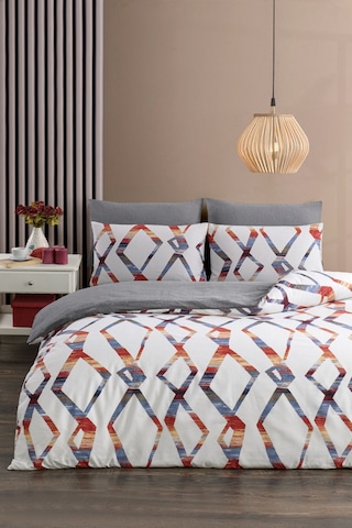 Veramoni Soft Dreams Chain Çift Kişilik Pamuklu Desenli Nevresim Takımı - Beyaz