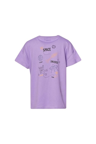 Hummel Peter Oversize Erkek Çocuk Mor Yuvarlak Yaka Tişört Mor