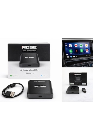 Rose Rm-432 4x32gb Auto Android Box Kablosuz Carplay & Android Auto Dönüştürücü, Youtube, Netflix 10.1"