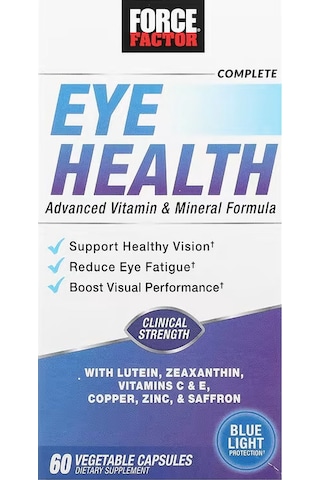 Force Factor Eye Health Lutein Zeaxanthin Saffron Copper 60 Vegetable Caps