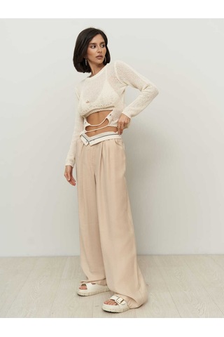 Mai Collection Mai Studios Co. Bohemai Tessa Tencel Bej Palazzo Pantolon Bej