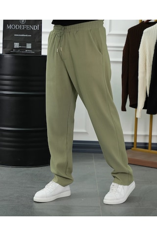 Modefendi Kalın Fitil Desen Jogger Pantolon Yeşil