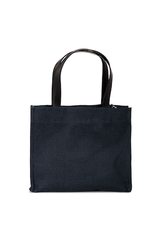 İcone Bag Lacivert The Icone Bag Paris İşlemeli Tote Kadın Kol Çantası Ve Omuz Çantası Orta Boy Lacivert