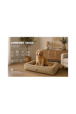 Lepus Comfort Kedi Ve Köpek Yatağı Haki Yeşil Large 100x70x18 Cm 249-54012.03