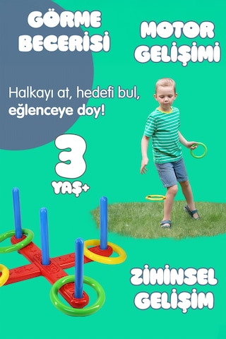Halka Atma Oyunu Zeka Geliştirici Duyusal Halka Atma Zihin Eğitici Çocuk Oyuncak Quoits 4075