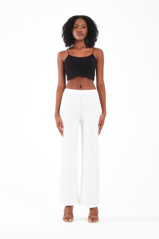 By Papi Örme Pantolon Beyaz