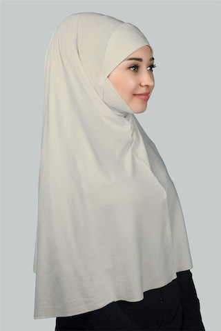 Altobeh Hazır Türban Peçeli Pratik Eşarp Tesettür Nikaplı Hijab - Namaz Örtüsü Sufle 3xl - Koyu Krem Koyu Krem