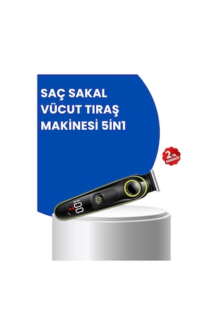 Uzun Pil Ömürlü Led Göstergeli Erkek Bakım Seti 5-in-1 Saç Sakal Tıraş Makinesi 1 - 2 Saat