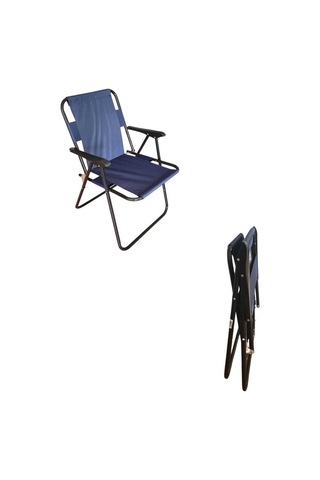 Plastik Kollu Katlanir 2 Li Piknik Ve Kamp Sandalyesi Mavi 46,5x40,5x41 Cm Sirt 57x55x81 Cm Lacivert