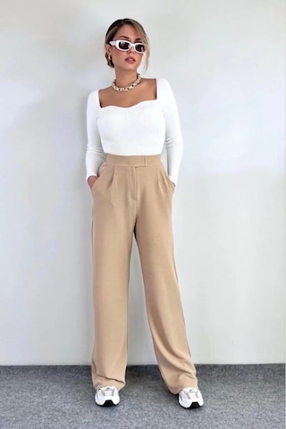 Roque Kadın Palazzo Yüksek Bel Pantolon - Bej Bej
