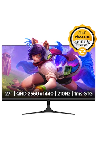 James Donkey Velor Q60 27'' 210hz 1ms Gtg Fast Ips Qhd 2k 10 Bit Gaming Monitör Ölü Pikselde Anında Değişim