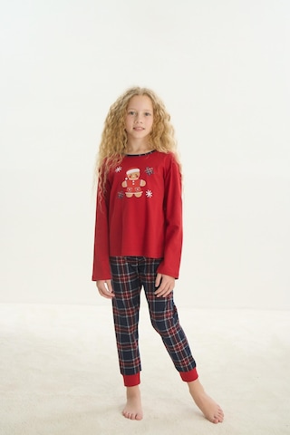 Kız Çocuk Uzun Kol Kırmızı Pijama Takım C4t4n7o8 001