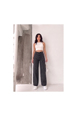 Kene Jeans Ön Taşlı Kahve Tint Denim Wide Leg/bol Paça Pantolon Kahve Tint