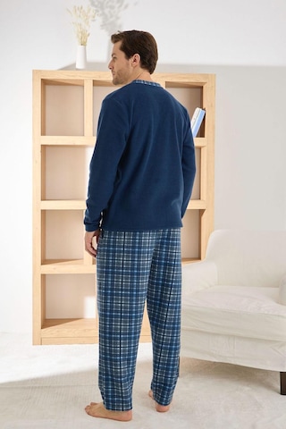Pijamoni Erkek Düğme Yaka Kışlık Polar Pijama Takımı 6100/5,5 - 1 Adet Lacivert