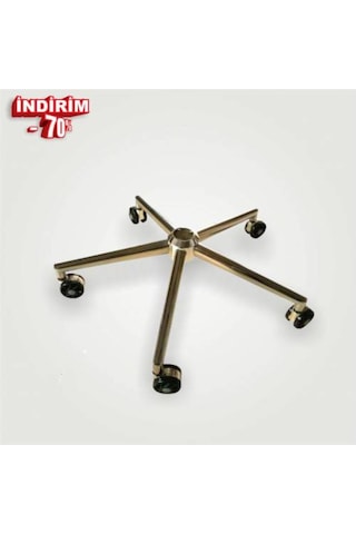 Depolife Lüks Metal Yıldız Ayak Krom Metal Alaşımlı Tekerlek Dahil Ofis Se