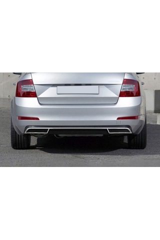 Skoda Octavia A7 2013 Sonrası Egzoz Çerçevesi 3 Parça P.Ç Krom