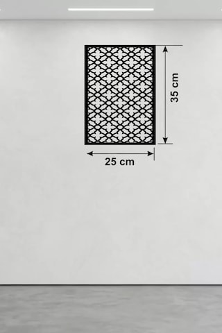 Mey İthalat Geometrik Kafes Desenli Ahşap Duvar Tablosu - 25x35 Cm Lazer Kesim Dekoratif Pano -