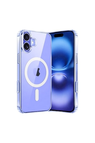 İphone 16 Uyumlu Kamera Korumalı Magsafe Wireless Şarj Özellikli Şeffaf Kılıf Şeffaf, İphone 16 Diğer