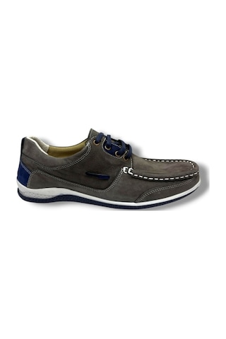 Master 1712-26 Hakiki Nubuk Deri Casual Erkek Ayakkabı Gri Lacivert