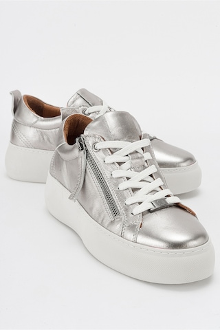 Luvishoes Allıe Platin Hakiki Deri Kadın Sneakers Platin