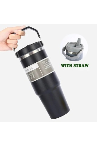 Termos 900 Ml Pipetli Termos Bardak Sarı