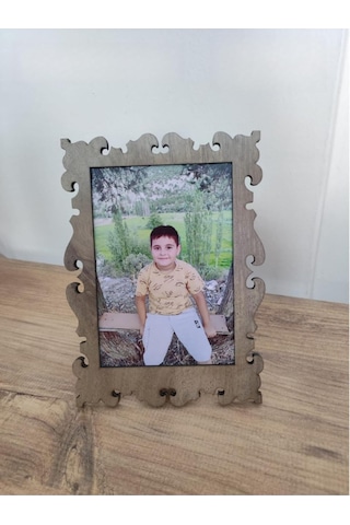 Miracix Ahşap Fotoğraf Çerçevesi Fotoğraf Dahil 10x15 Cm Dekoratif, Masa Üstü Çerçeve Kahverengi 10 X 15
