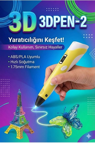 Teknolojik Aksesuar Sanat Gereci Printer Fdm Abs Pla Uyumlu Üç Boyutlu Yazıcı 3d Kalem Pen