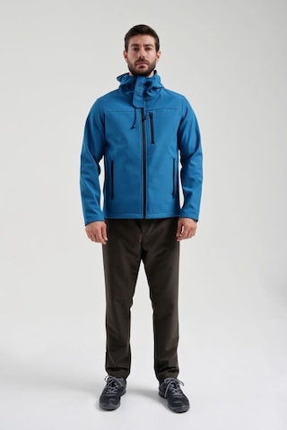 Exuma 2311100 Erkek Petrol Mavisi Yağmur Rüzgar Geçirmez Softshell Özellikli Mont 001
