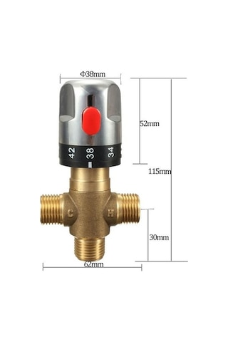 Bosphorusboutique02 Lavabo Termostatik Vana, Pirinç Gövde, Altın Kaplama, Dn15, Duş İçin Altın