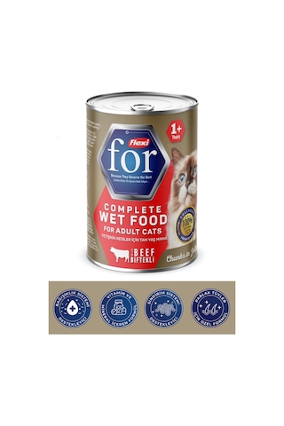 Biftekli Yetişkin Kedi Yaş Maması 400 Gr - Kolajen Destekli