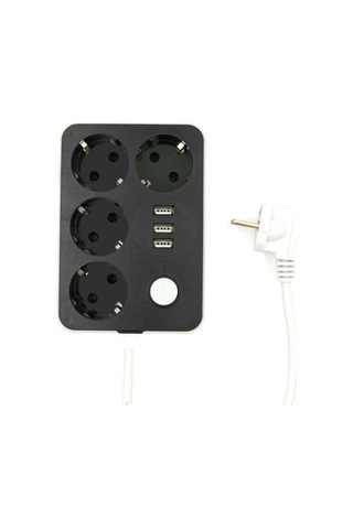 Akım Koruyuculu 3usb Port Hızlı Şarjlı 4lü Priz-429 0