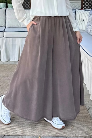 Rabia Şamlı Vera Etekli Pantolon Kahve Normal