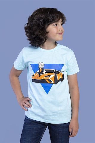 Toontoy Kids Toontoy Erkek Çocuk Araba Baskılı Tişört Sarı