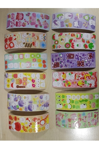 5 Adet 12 Cm X 4 Cm Çıkartma Lazer Sticker Seti Defter Telefon Süsü Çok Renkli