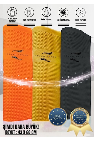 Mikrofiber Bez Sihirli 3 Adet 43 68''cm Mutfak Cam Ayna Bezi Gri