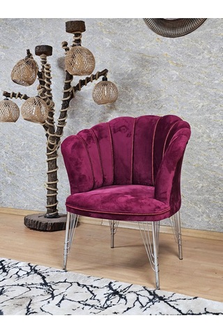 Tekli Krom Kaplama Tel Ayak Papatya Çay Seti Koltuk Tekli Berjer 001