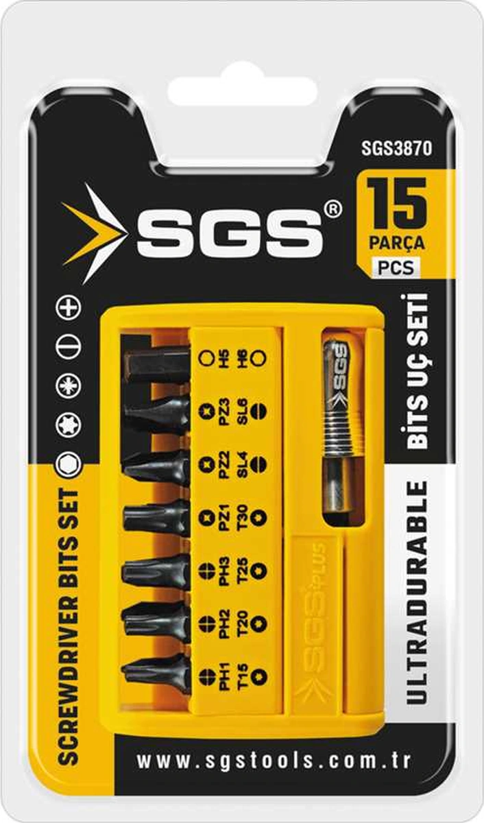 Sgs Bits Uç Ve Hızlı Adaptör Seti 15 Parça Sand-pro Series Sgs3870