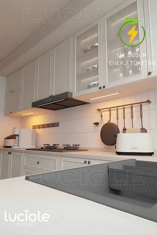 50cm Tak Çalıştır Led Mutfak Tezgah Aydınlatma - Amber - Adaptörlü, Yerli Üretim