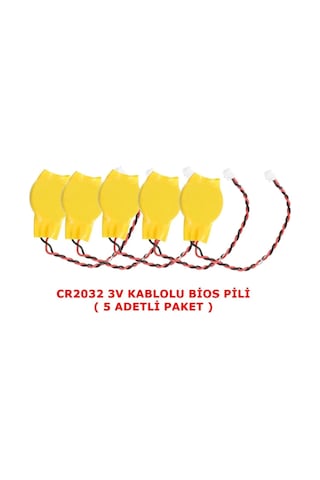 Cr2032 3v Kablolu Notebook Bios Pili - Cmos Pili 5 Adetli