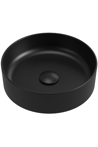 Aqua Bagno Bianzo Batarya Deliksiz Tezgah Üstü Lavabo 42 CM Siyah Mat