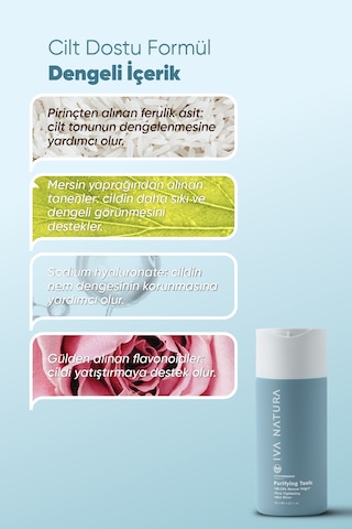 Iva Natura Aloe Vera Ve Gül Suyu Özlü Arındırıcı Ve Gözenek Sıkılaştırıcı Tonik 125 ML