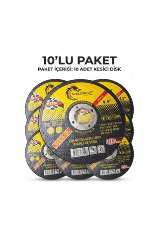 İnox Metal Kesme Diski 115 Mm Pakette 10 Adet