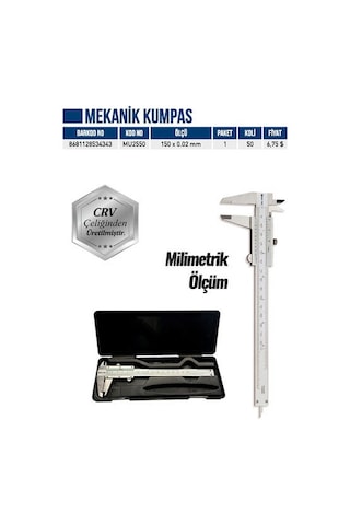 Bay-Tec Mekanik Kumpas 150X0.02 Mm (Mu2550)