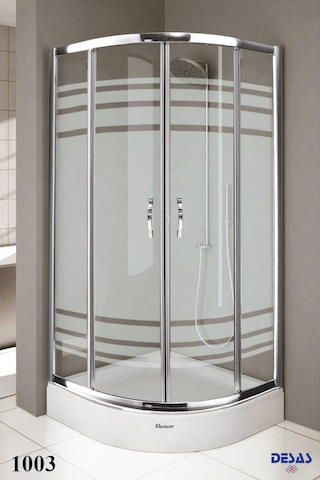 Desaş Shower 1003 Teknesiz Oval Çizgili Desenli Cam Duşakabin 90 x 90 5 MM Gümüş Desaş Shower 1003 Teknesiz Oval Çizgili Desenli Cam Duşakabin 90 x 90 5 MM Gümüş