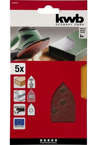 Kwb Üçgen Zımpara Kağıdı 5li 107x175 240kum 493424